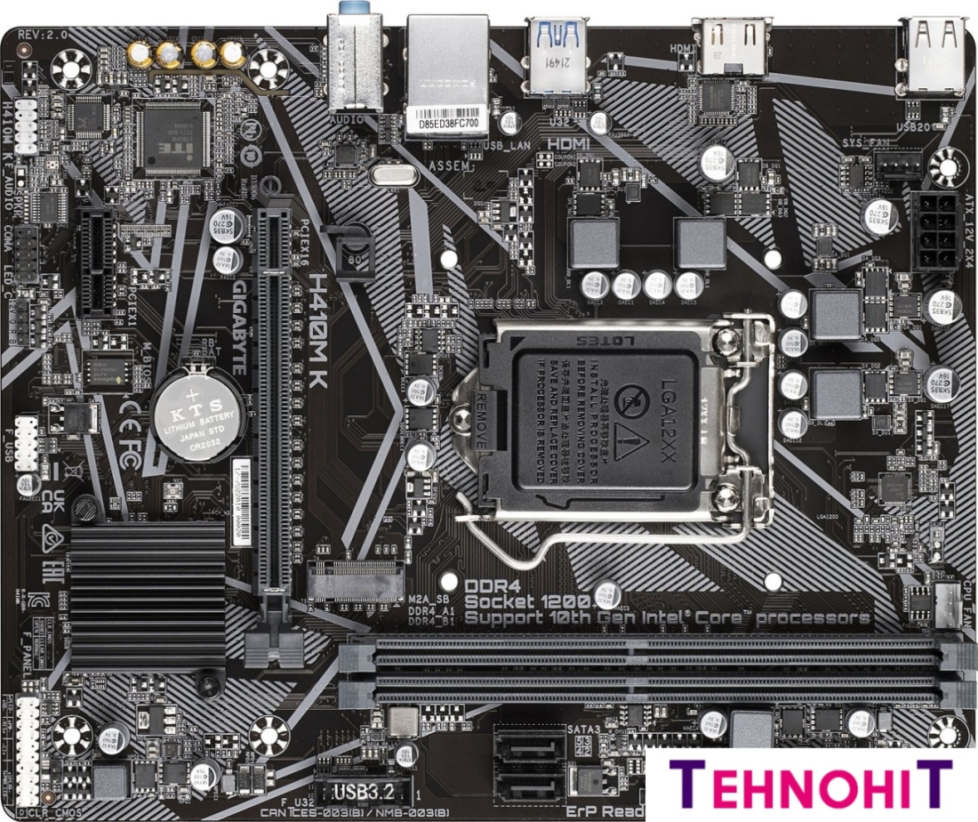 Материнская плата Gigabyte H410M K (rev. 2.0)
