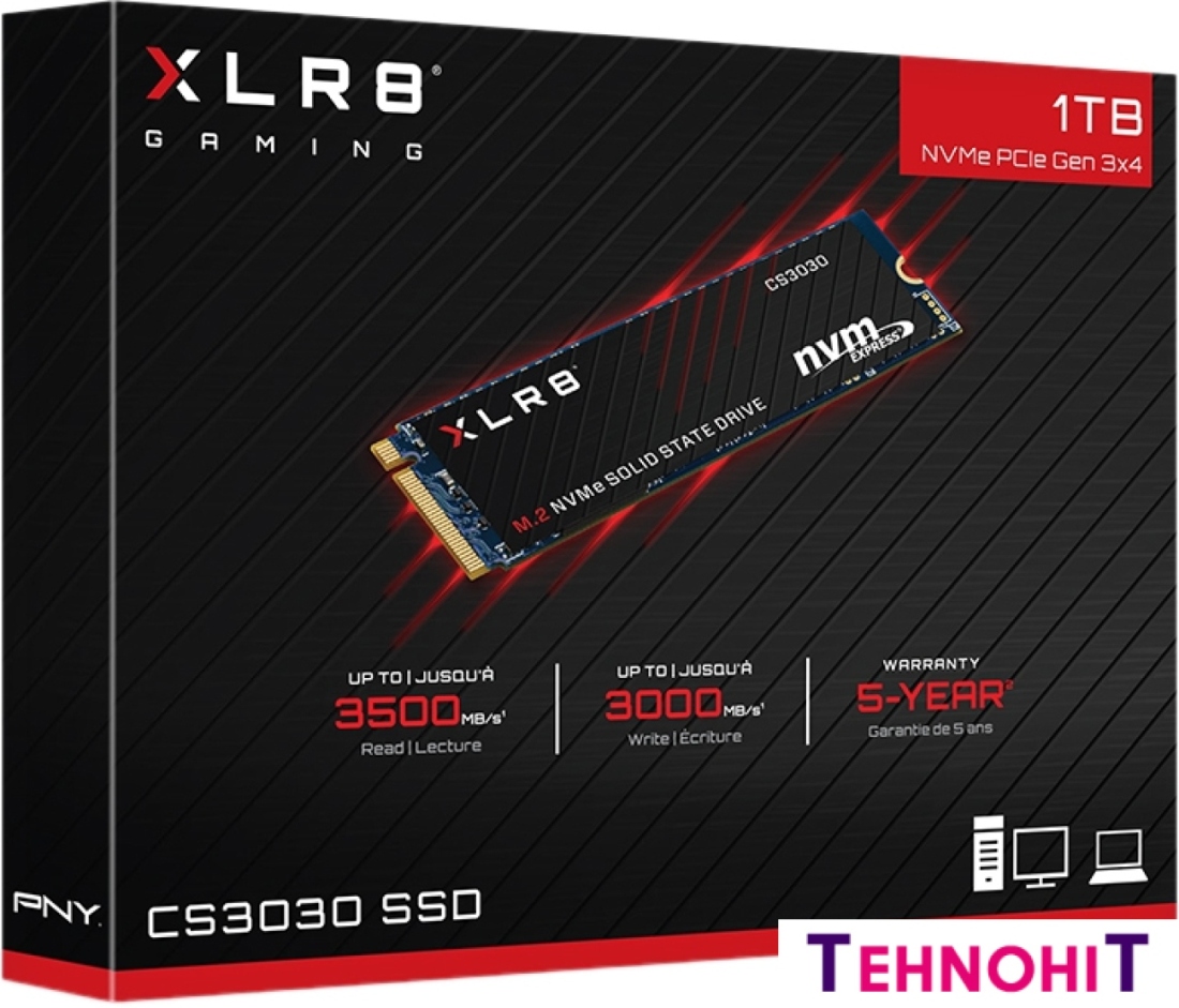SSD PNY XLR8 CS3030 1TB M280CS3030-1TB-RB
