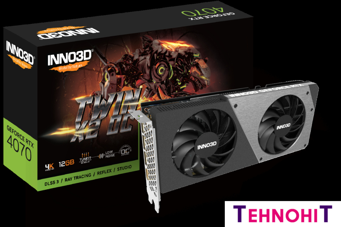 Видеокарта Inno3D GeForce RTX 4070 Twin X2 OC N40702-126XX-185252N