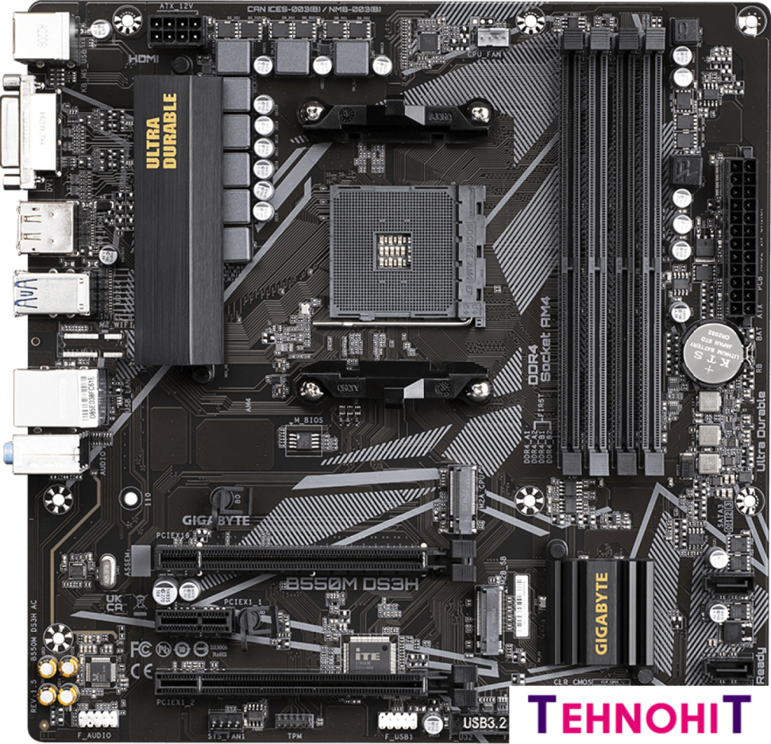 Материнская плата Gigabyte B550M DS3H (rev. 1.5)