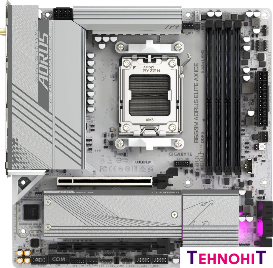 Материнская плата Gigabyte B650M Aorus Elite AX Ice