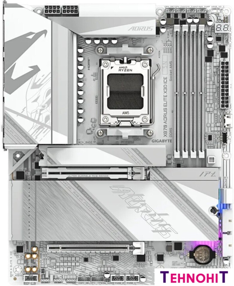 Материнская плата Gigabyte X870 Aorus Elite X3D Ice