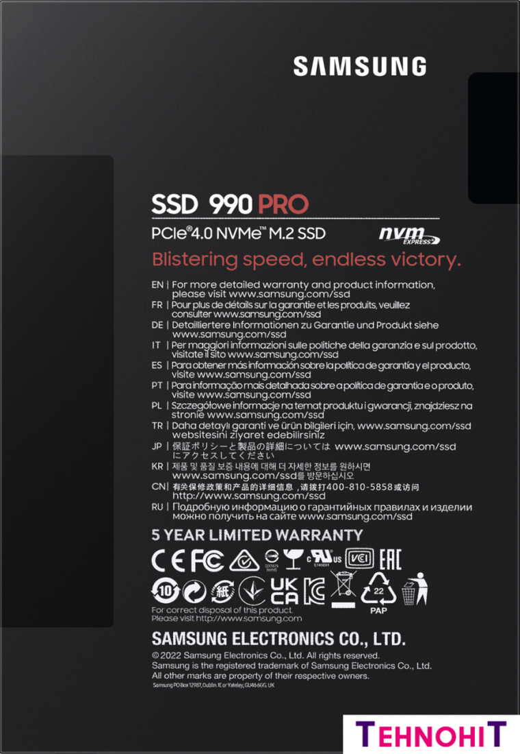 SSD Samsung 990 Pro 2TB MZ-V9P2T0BW