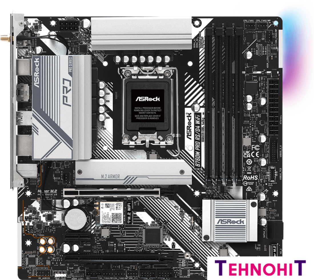 Материнская плата ASRock B760M Pro RS/D4 WiFi
