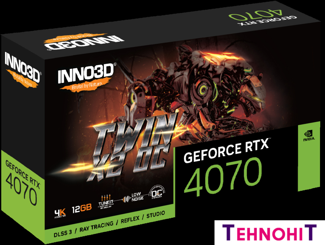 Видеокарта Inno3D GeForce RTX 4070 Twin X2 OC N40702-126XX-185252N