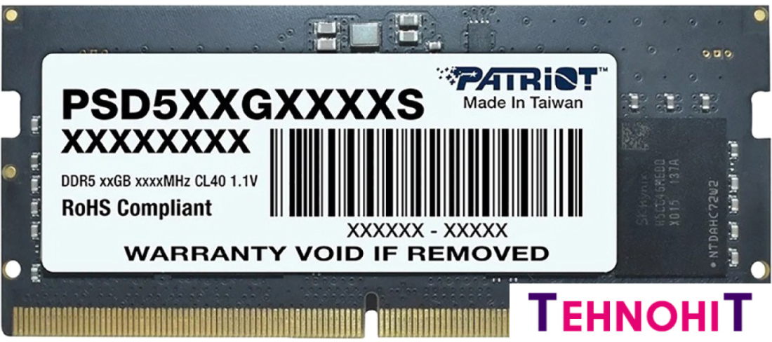 Оперативная память Patriot Signature Line 8ГБ DDR5 4800 МГц PSD58G480041S