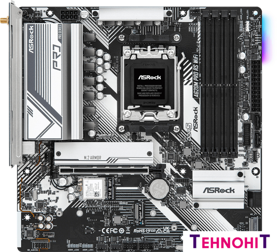 Материнская плата ASRock A620M Pro RS WiFi